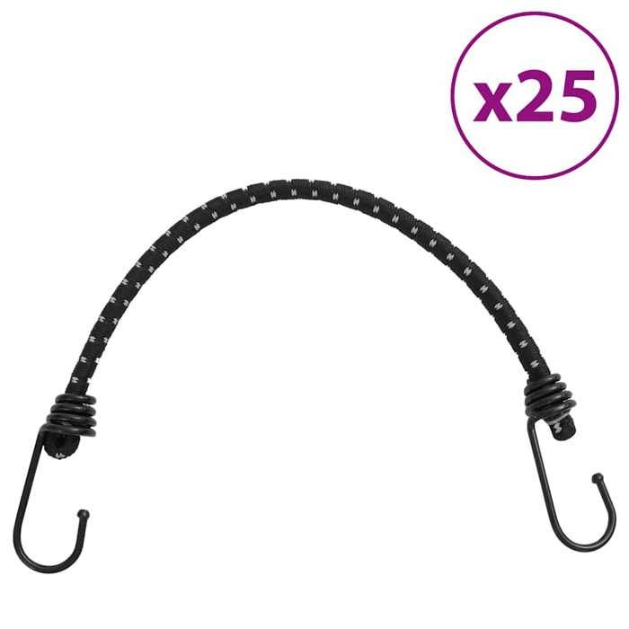 VidaXL Elastic Cords with Reflective Strips and Hooks 25pcs, Elastic Cord with Hook, Elastic Strap with 4008146