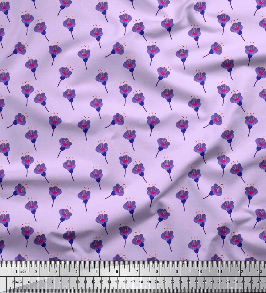 Soimoi Бежевая японская креп-сатиновая ткань Фрезия с цветочным декором Ткань с напечатанным метром 42 дюйма