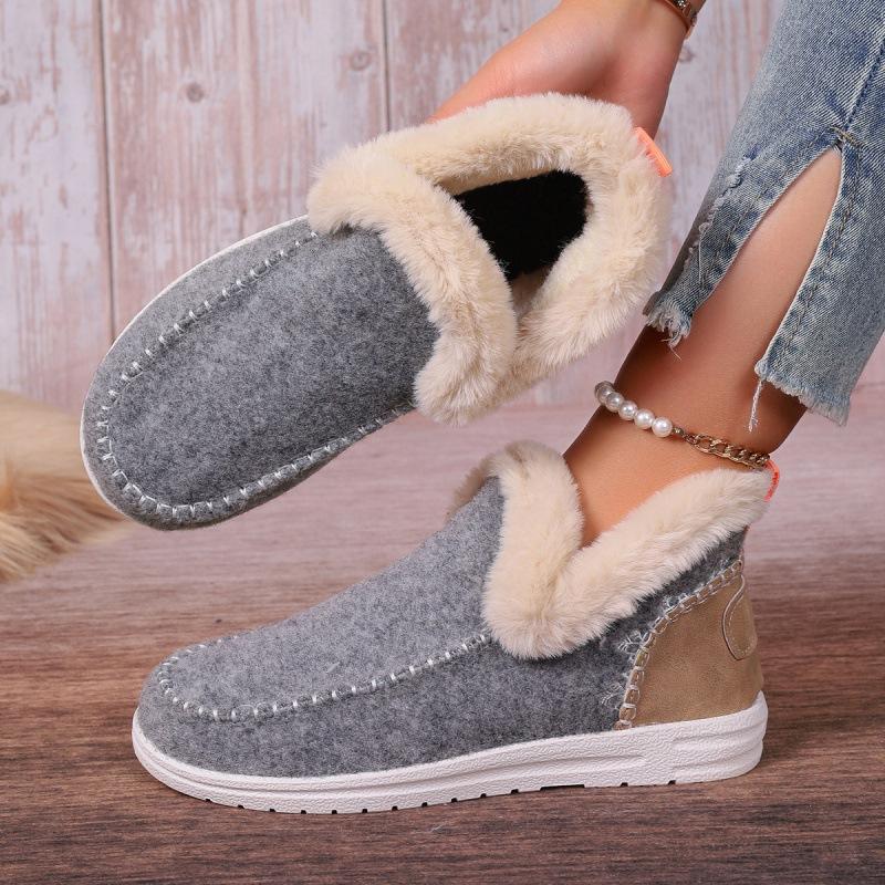 Fashion Women's Comfortable Thick Warm Snow Boots Extra-large Home Non-slip Booties Stylish Plush Inside  Platform Boots  Women Boots