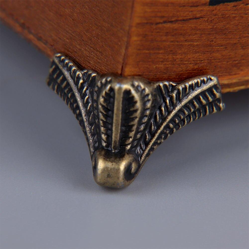 4 шт. антикварный угловой протектор, бронзовый сундук для ювелирных изделий, деревянный корпус, декоративные ножки, металлический угловой кронштейн, фурнитура