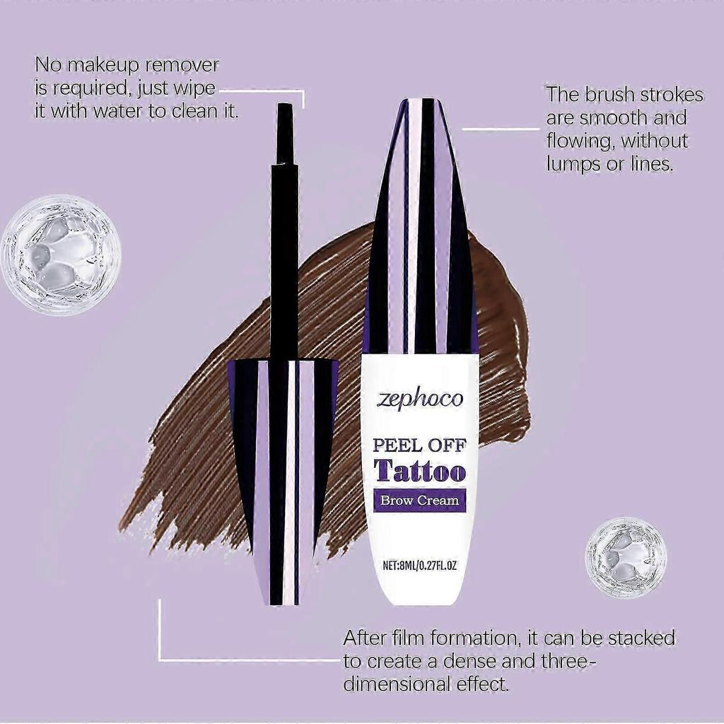 Zephoco Brown Tearable Liquid Eyebrow Pencil Natural Hair Flow Extremely Fine Brushes Long lasting Makeup Setting