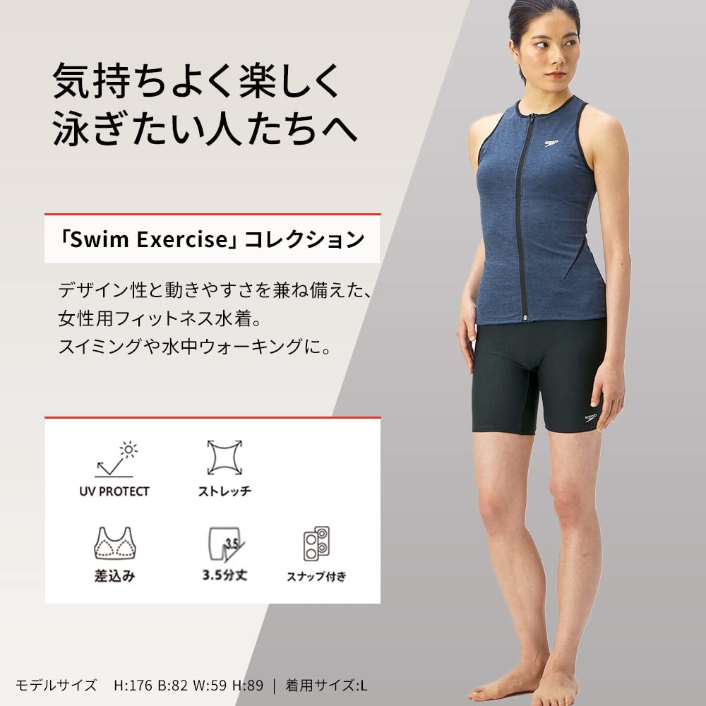 Speedo Diagona Zip Separates Fitness Dusty XOT Women's Swimsuit, Green,