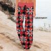Women's Comfy Pajama Pants Pocket Christmas Print Drawstring Wide Leg Pants