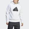 adidas Толстовка с капюшоном и принтом логотипа, с длинным рукавом, мужская, белая, IC3746