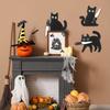 3Pcs/Set Holding Cutter Black Cat Decoration Farmhouse Rustic Wooden Halloween