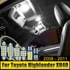 Для Toyota Highlander XU40 Kluger 2008 2009 2010 2011 5 шт. 12 В светодиодные автомобильные лампы для салона, купольные лампы для карт, лампы для чтения, аксессуары