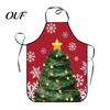 Gingerbread Man Printed Apron Christmas with Santa Prints, Waterproof Oil Resistant Holiday Adjustable Chef Apron, Tie for Kitchen Baking Party Aprons