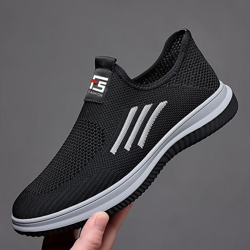 Men's Spring Autumn Casual Shoes Breathable Lightweight Sport Sneakers Easy Wear Middle Age and Elderly Walking Comfortable