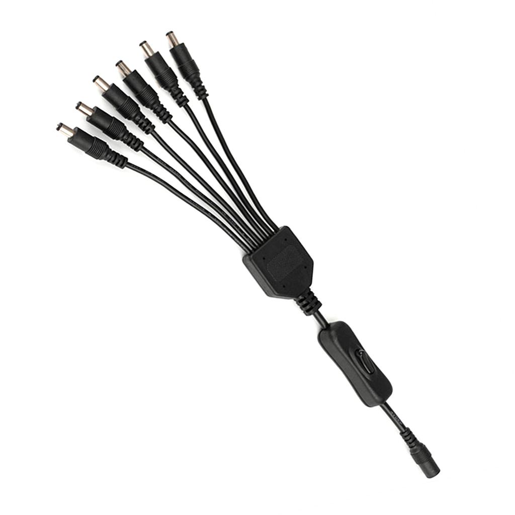 DC5.5x2.1mm 1 Female to 2/3/4/5/6 Male On/off Control Cable DC5521 Y Splitter Adapter Cable для светодиодной камеры безопасности