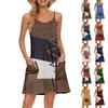 Women's Summer Casual Straps Sundress With Pockets Short Beach Vacation Tank Dresses