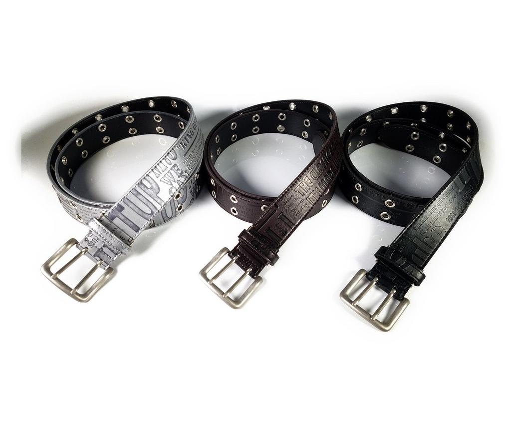 Sealand Двурядный ремень с люверсами, ширина 40 мм, сделано в Японии, 50-130 см, широкий, черный,