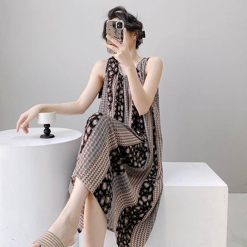 1011 new fashion cotton and silk nightdress women's thin French high-end large-size loose casual loungewear can be worn outside