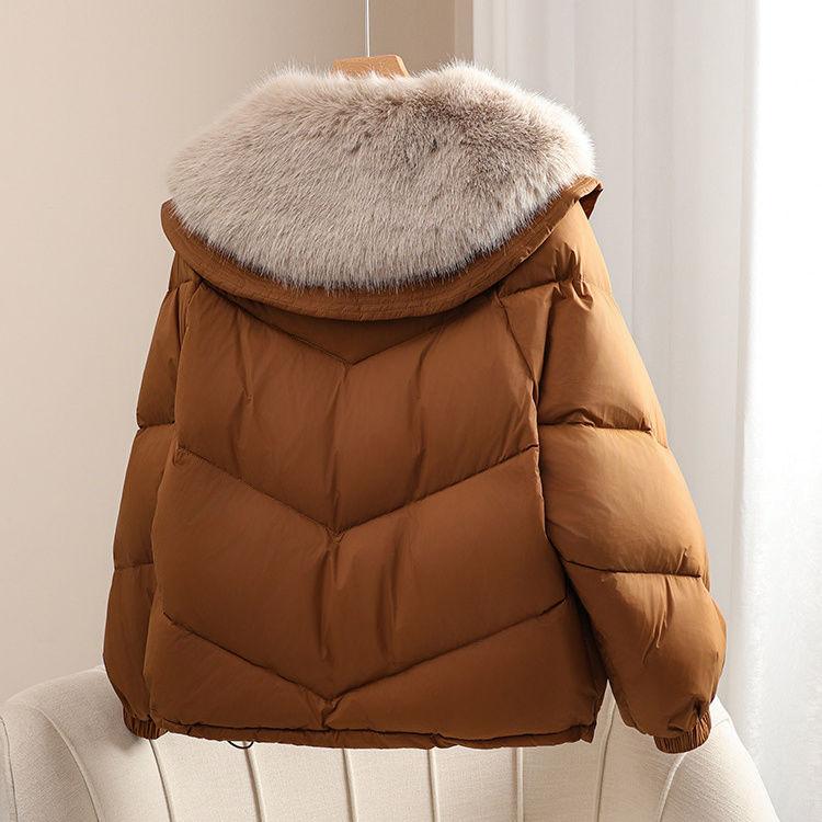 Зимняя куртка женская хлопковая куртка модная с меховым воротником пуховик из хлопка короткая парка толстая теплая повседневная хлопковая куртка
