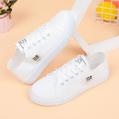 Летние женские повседневные туфли из вулканизированной ткани, белые кроссовки большого размера, женские спортивные туфли для ходьбы на платформе, туфли на плоской подошве, кроссовки