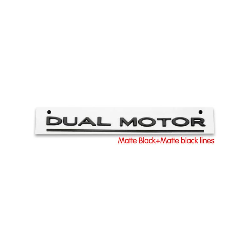 3D ABS Chrome Red Line Black Logo DUAL MOTOR Emblem Letters Car Styling Trunk Badge For Tesla 3 Y S X DUAL MOTOR Accessories