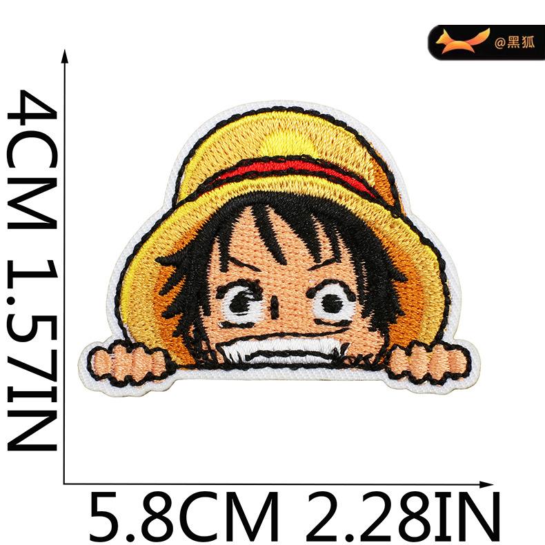 Черная лиса мультфильм анимация персонаж вышивка ткань наклейка японский цельный патч компьютерная вышивка наклейка