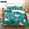 Cartoon Santa Claus Comfortable Duvet Quilt Cover Pillowcase Bedding Set Children Bedroom Decoration Home Textile