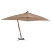 VidaXL Cantilever Parasol with Wooden Pole 400 X 300 Cm Taupe