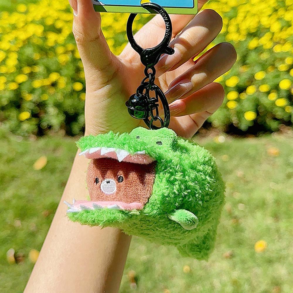 Chick Beep Crocodile Pendants Soft Plush Animal Key Ring Kawaii Cartoon Bear Doll Gifts