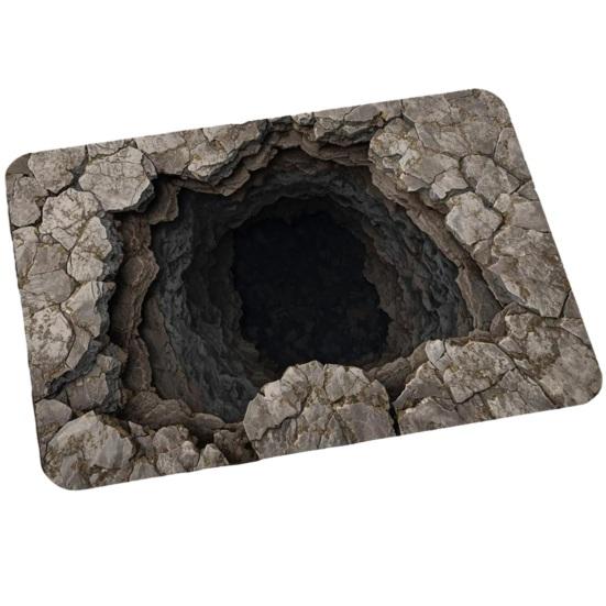 3D Оптическая Иллюзия Напольный Коврик Реалистичная Яма Придверный Коврик для Гостиной и Прихожей Нескользящий Мягкий Подходящий для Домашних Животных Ковер Интерактивный Ковер с Визуальным Эффектом