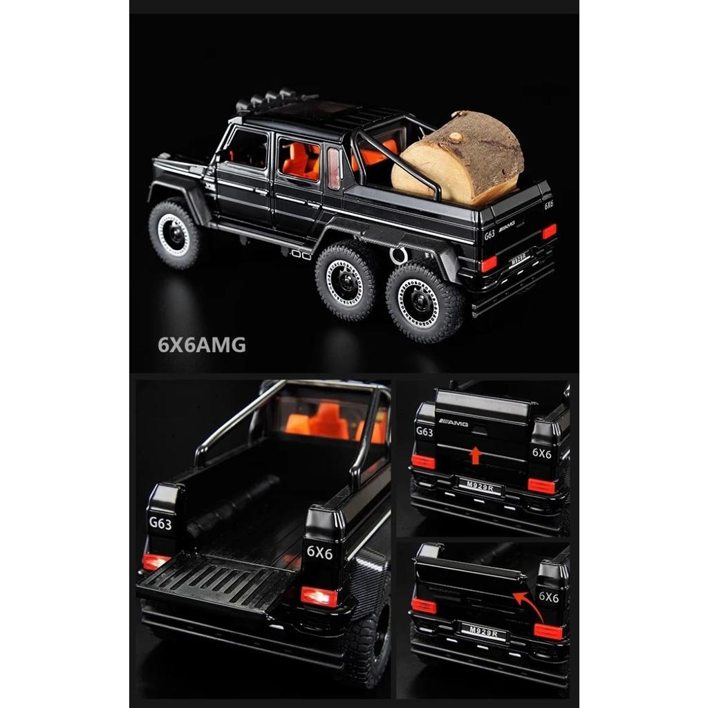1/20 Mercedes Benz AMG G63 6X6 Внедорожник из сплава Металлическая литая модель автомобиля Звук и свет Большой подарок для взрослого Парню Коллекция