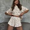 New European and American spring and summer new printed shorts two-piece fashion casual women's pajamas loungewear