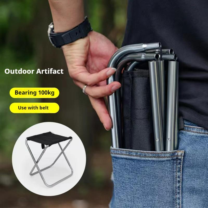 Portable Folding Chair Outdoor Camping Aluminum Alloy Folding Chair Lightweight Fishing Stool Travel Stool Camping Accessories