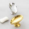 Leaf Shape Self Draining Soap Holder Gold Silver Soap Tray No Punching Soap Dish  Shower