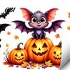 Easy Peel Stick Classroom Wall Decor Cute Halloween Decals, Black Cat Witch Bat Pumpkin Stickers, Fall Removable Autumn Stickers & Art for Home