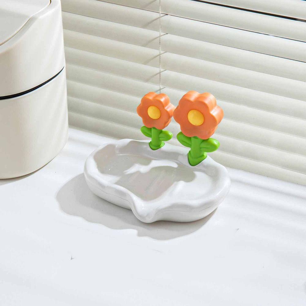 Мыльницы в форме цветка Самоосушающиеся Мыльница без скопления воды Не перфорированная Продлевающая срок службы мыла Мыльница Контейнер для мыла