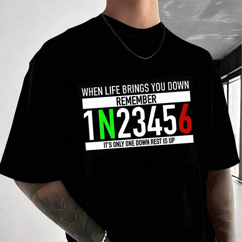 When Life Gets You Down Loose Men's Casual Sport T-Shirt Short Sleeve Shirt Summer Tops