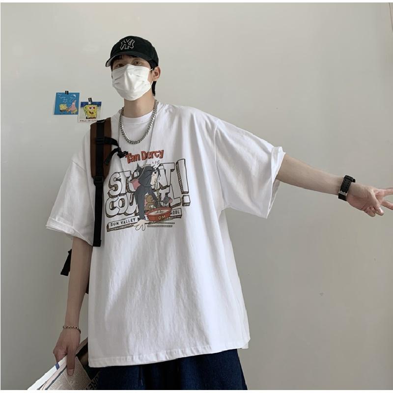 Мужские футболки с коротким рукавом с буквенным графическим принтом и половиной рукава Футболка-пуловер Повседневная футболка Мужская корейская повседневная футболка с круглым вырезом в стиле ретро