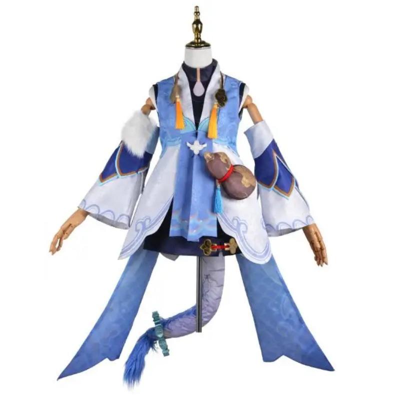 Игра Honkai Star Rail Bailu Косплей Костюм Парик Набор Хэллоуин для женской одежды