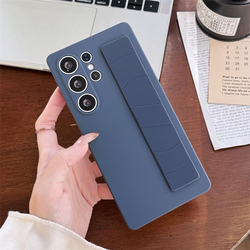 Роскошный матовый эластичный силиконовый ремешок для телефона Samsung S25 S24 S23 Ultra S25 Plus Жесткий ПК Прозрачный противоударный чехол