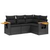 VidaXL Salon de Jardin avec Coussins 4 pcs, Canapés de Terrasse, Ensemble de Meubles de Patio, Mobilier d'Extérieur, Noir 3226769