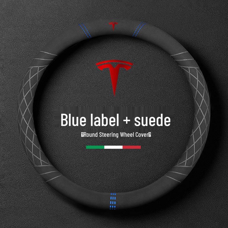 Tesla Model Y/3 Suede Steering Wheel Cover - Car-Specific Design