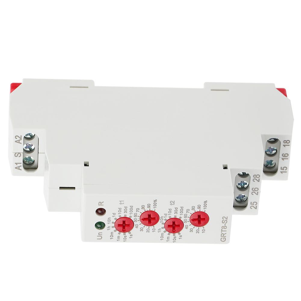 GRT8 Асимметричный Цикловый Таймер ВКЛ/ВЫКЛ по Цельсию, Реле Времени с Управлением Задержкой AC 220V, Сверхширокий Диапазон, Режимы Короткого Замыкания S A1, Компактный Размер