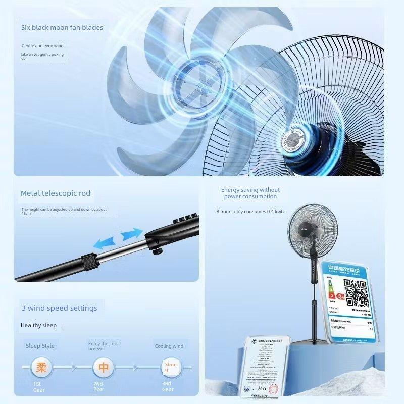 Airmate Electric Fan for Home Use, Floor-Standing Fan, Strong Wind, Oscillating, Desktop, Energy-Saving, Powerful, Low Noise X27