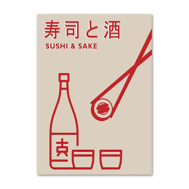 Японский плакат с едой, забавная лапша рамэн, суши, кухня, настенная живопись, холст, картины для ресторана, домашний декор, Куадрос