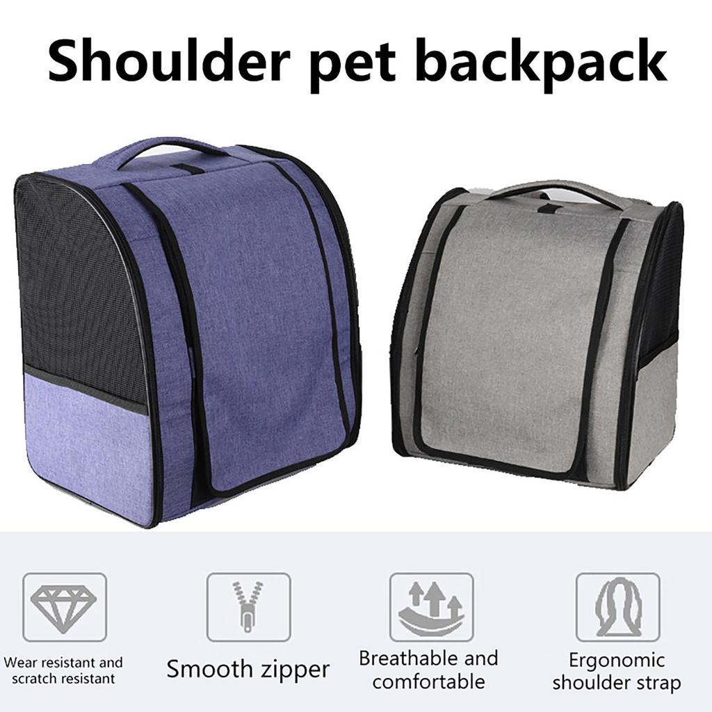 Сумка для кошки Портативная для питомца Двусторонняя дышащая большой вместимости Рюкзак с роликовой шторкой