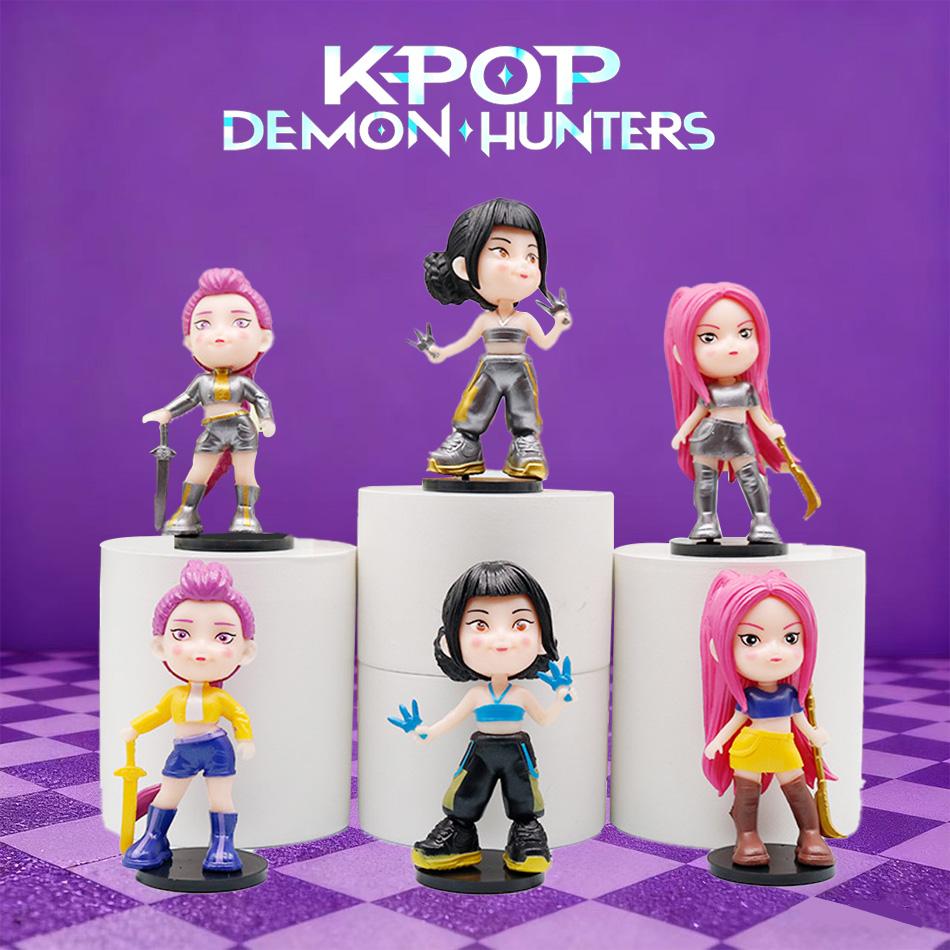 Kpop Demon Hunters Аниме Фигурка Действия - Милая ПВХ Модель Куклы с Подвижными Суставами для Детей, Украшение на День Рождения, Игрушка, Подарок