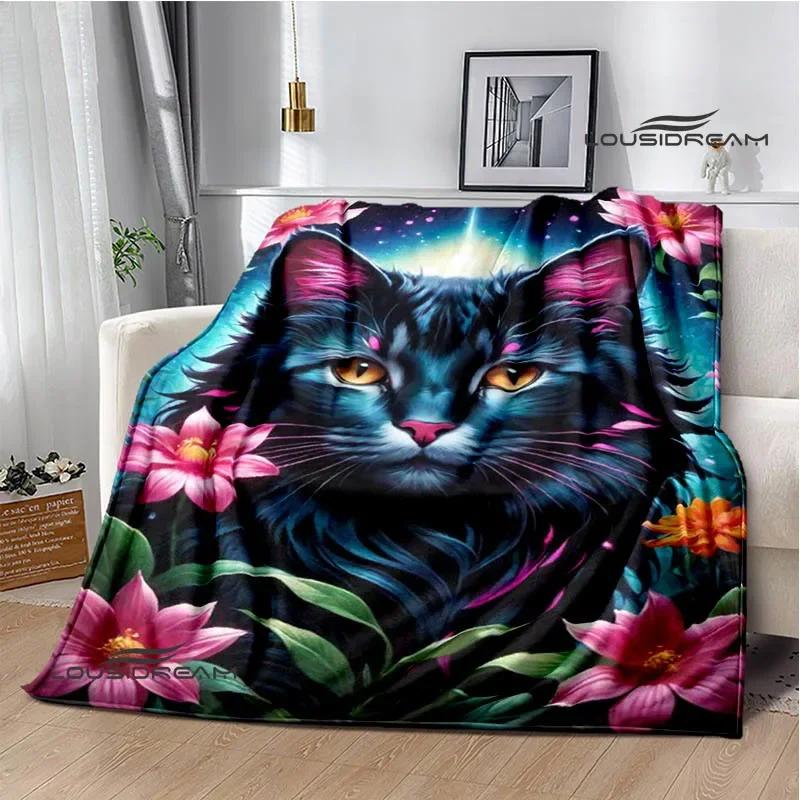 3D Плед с принтом милого кота Фланелевый Теплые одеяла Мягкое и удобное одеяло постельные принадлежности покрывало на кровать Подарок на день рождения