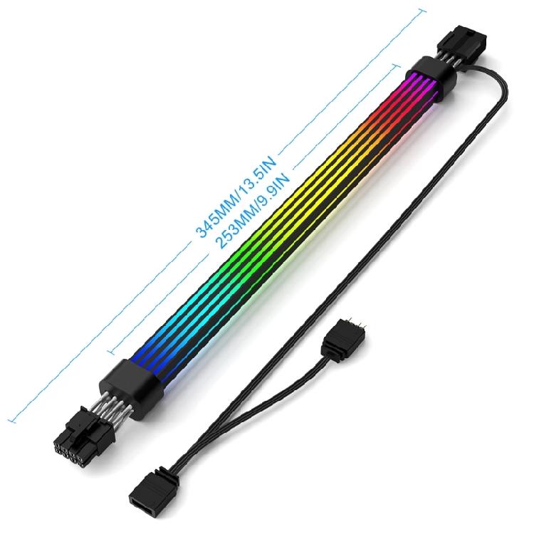 ARGB 8-контактный удлинительный кабель для материнской платы, провод, декоративная линия для блока питания корпуса ПК, компьютерная лампа, простая установка