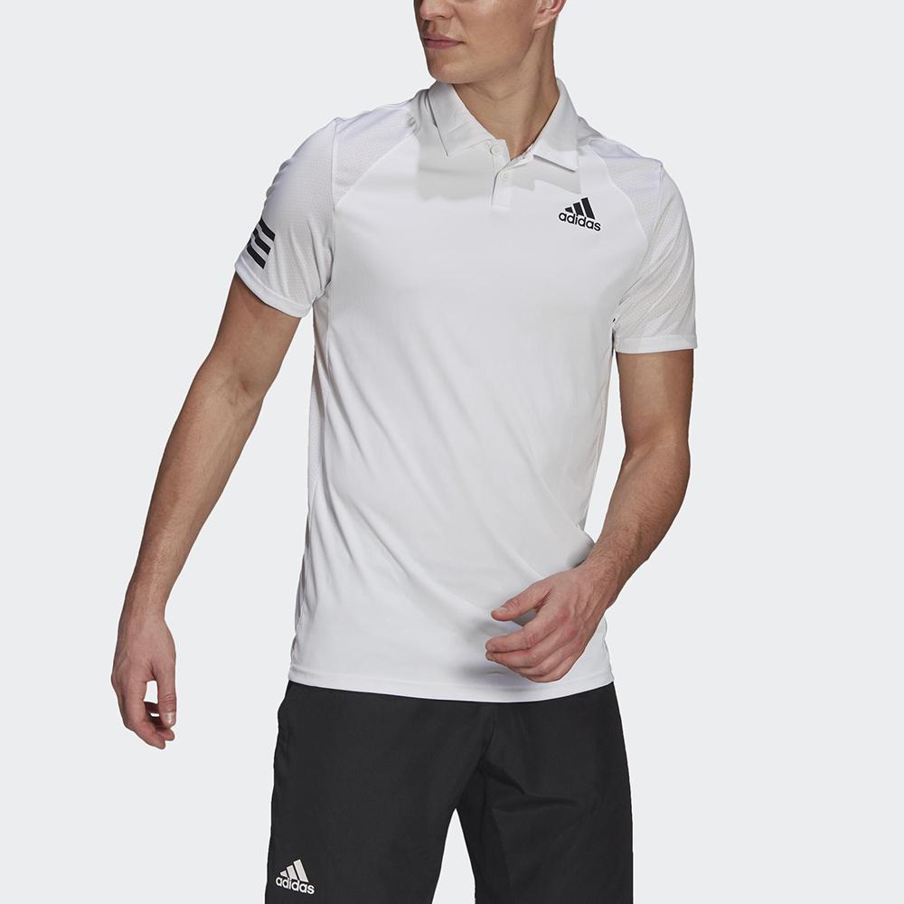 adidas Club 3S Удобная дышащая влагоотводящая рубашка поло с коротким рукавом Мужские рубашки поло Белого цвета GL5416