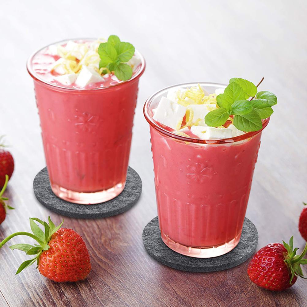 14 Pcs Round Felt Coasters with Storage Box Water Absorption Table Coaster for Drinks Cups Bar Glass