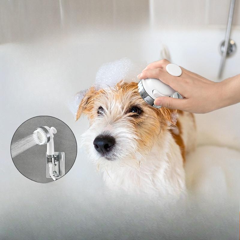 2 in 1 Pet Shower Head Massage Comb One Key Stop Water Handheld Sprayer for Dog Cat Home Bath Cleaning