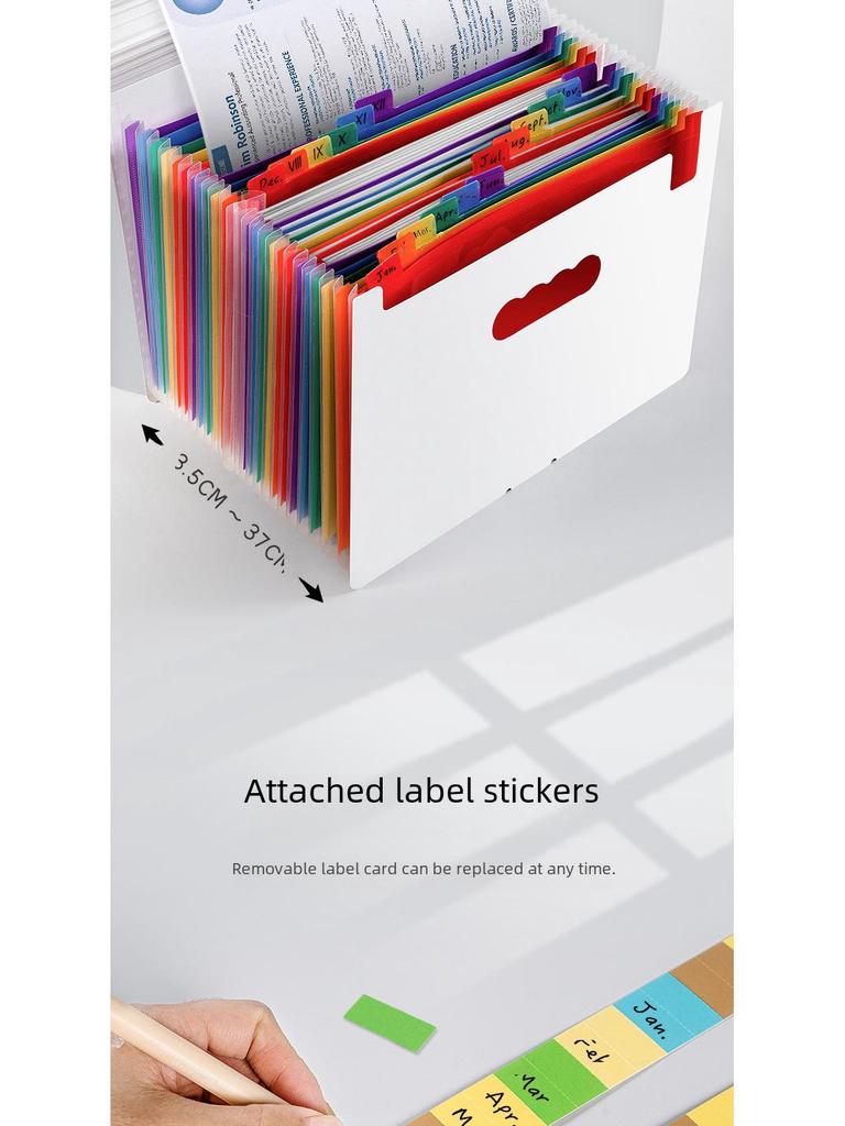 Многослойная сумка-органайзер для документов Rainbow 24-Grid с пряжкой-веревкой