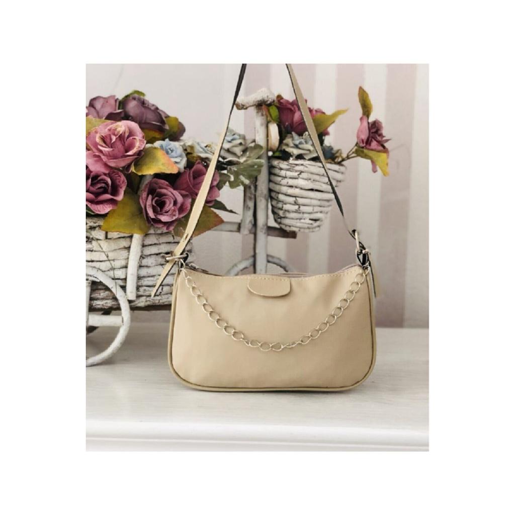 Black Chain Baguette Women's Bag