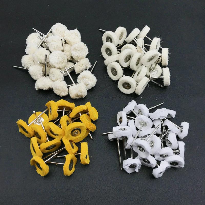 50pcs Dental Wool Polishing Wheel Buffing Pad Brushes for Low Speed Rotary
