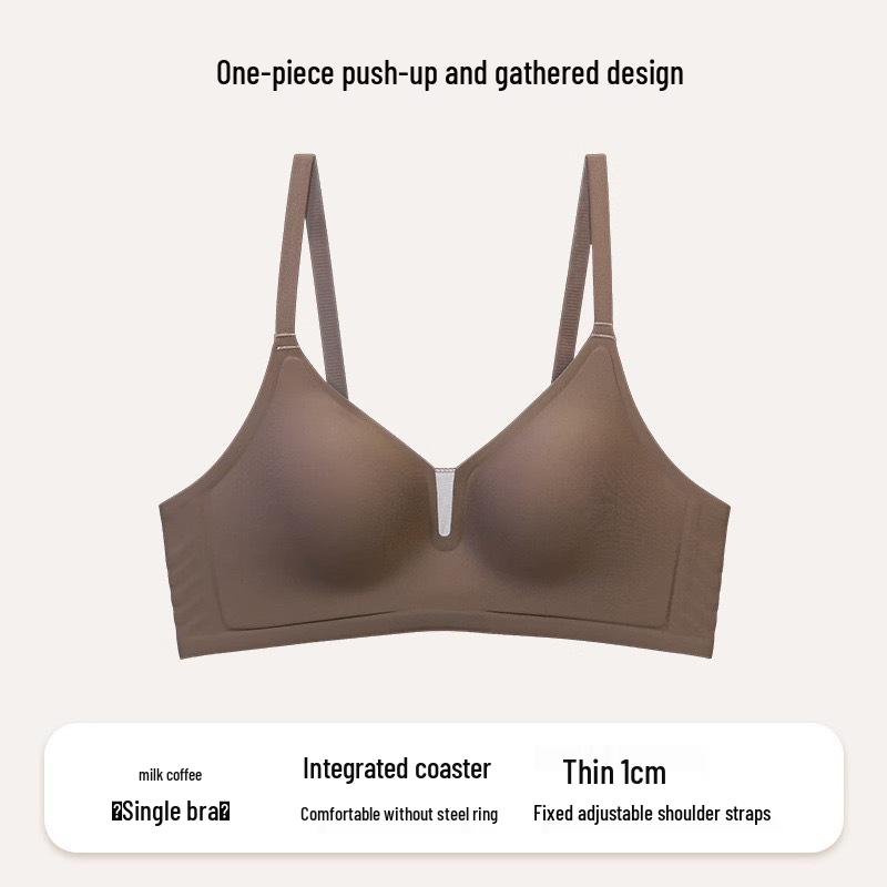 V-Neck Seamless Push-Up Bra – Women's Soft, Supportive & Anti-Sagging Design Without Steel Ring.